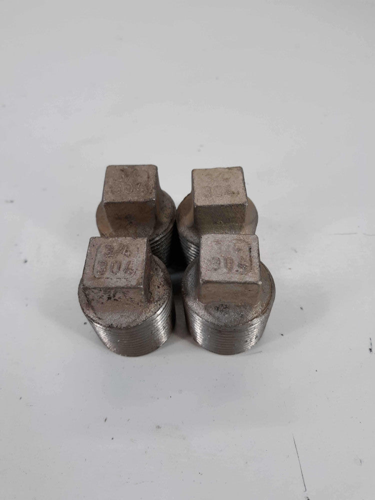 304 Stainless Steel 3/4” Threaded Screwed Plug Plumbing lot of 4