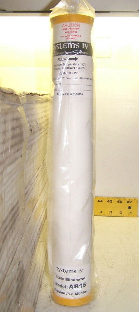 NEW SYSTEMS IV AB16 INLINE WATER TREATMENT SYSTEM FILTER SCALE ELIMINATOR 125PSI