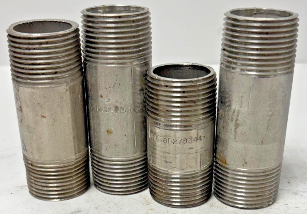 STAINLESS STEEL NIPPLES M304/L40WMB21500703 M304/L40WMBOF278344 LOT OF 4