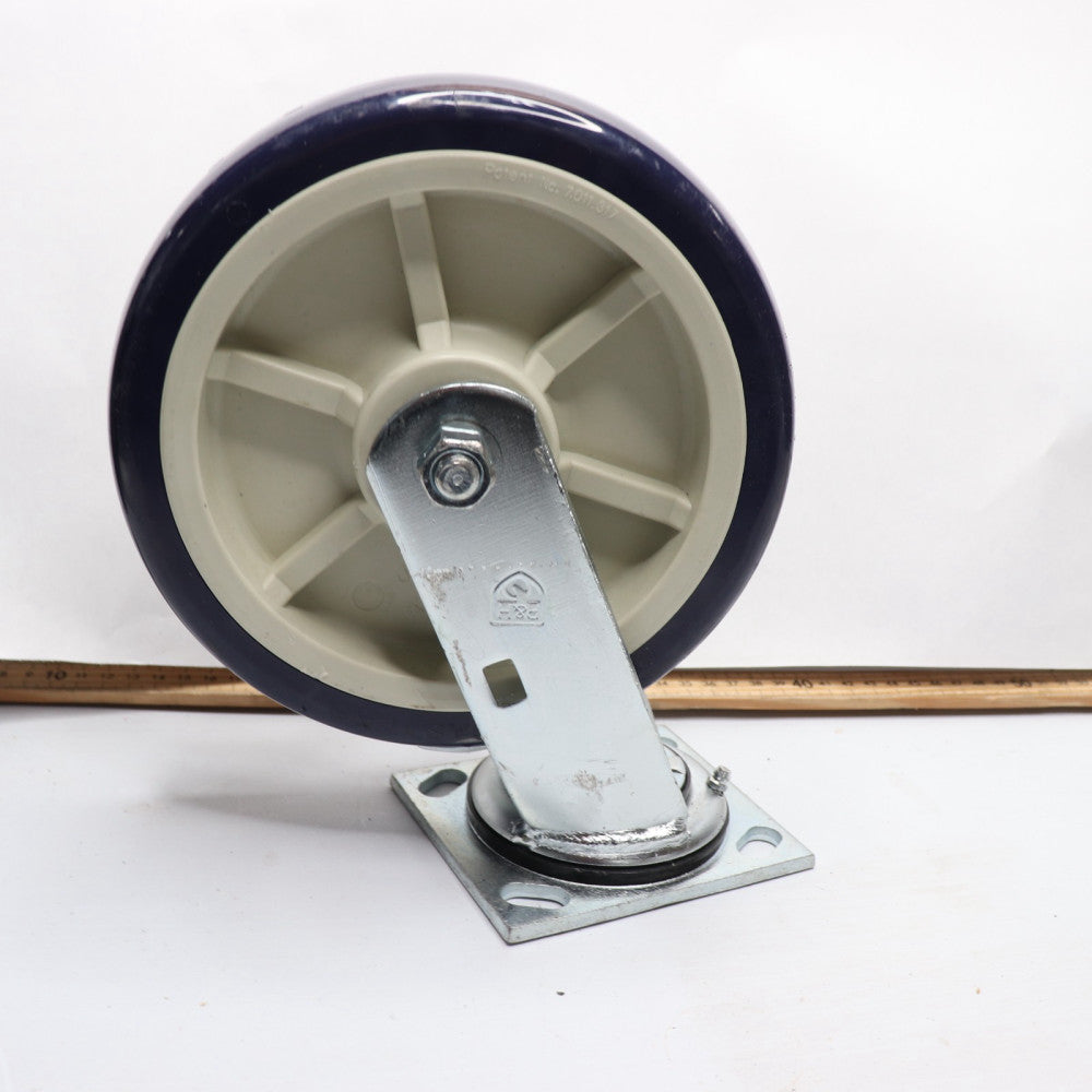 P&H Swivel Wheel Caster 4-1/2" X 3-7/8" Plate, 8" X 2" Wheel