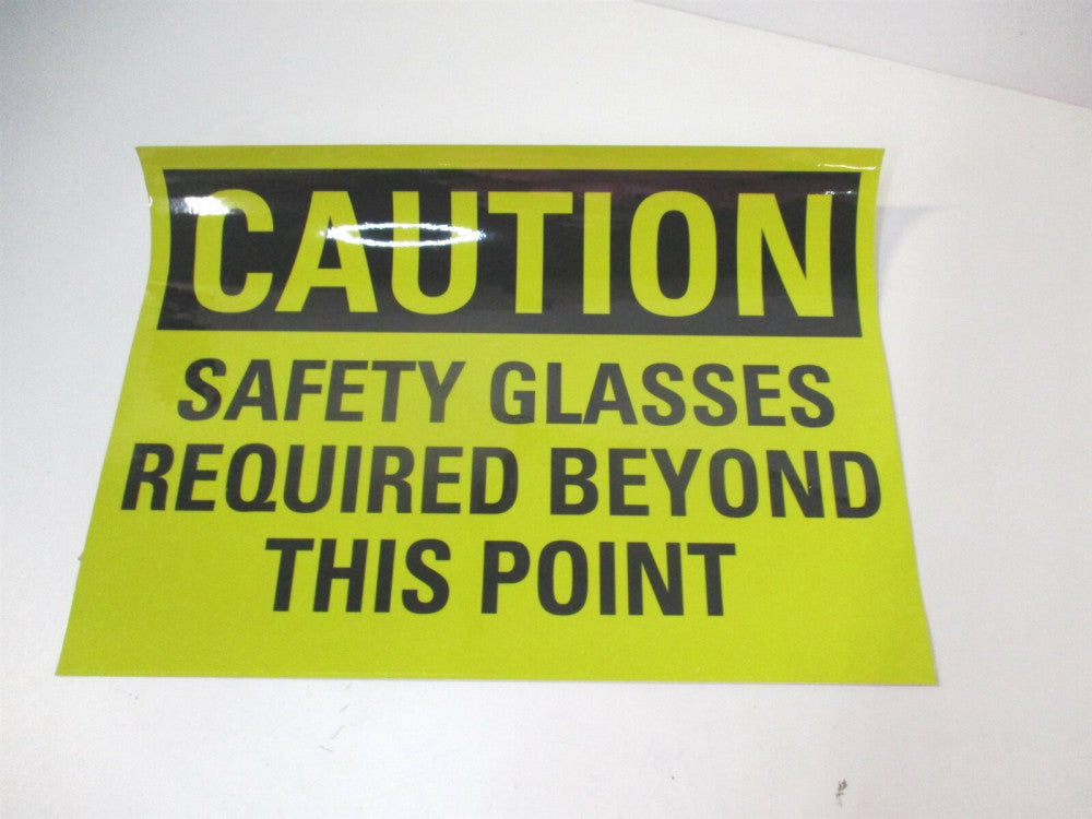Lyle (U4-1649-RD_14X10) 10" x 14" Safety Glasses Required Beyond This Point Sign