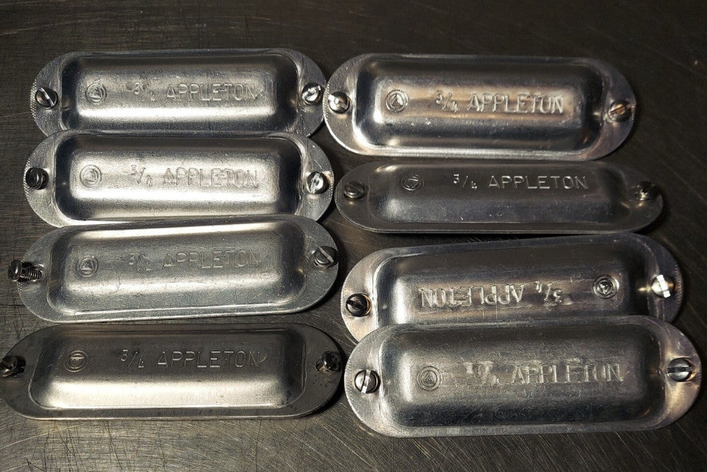 Lot of 8 - Appleton KK75-A / KK75A Aluminum Conduit Body Cover for Form 35