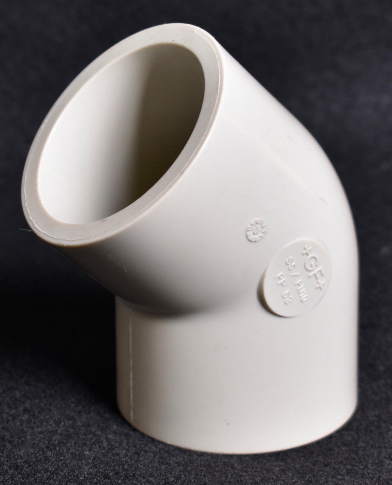 Georg Fischer 2" Socket Fusion 45 Deg Elbow d63 SDR11 PP 727 158 511