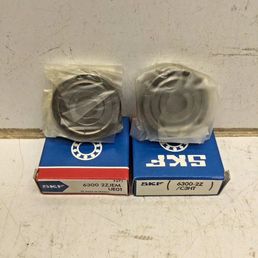 SKF 6300 2ZJEM / 6300-2Z / C3HT Ball Bearing (LOT of 2)