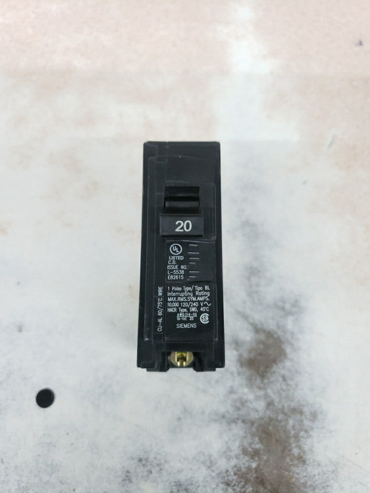 ITE BL120 SINGLE POLE 20AMP BOLT ON CIRCUIT BREAKER NOS