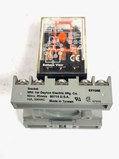 OMRON MK3P5-S CONTACT RELAY 250 VAC/28VDC 10 AMP WITH BASE 300 VAC