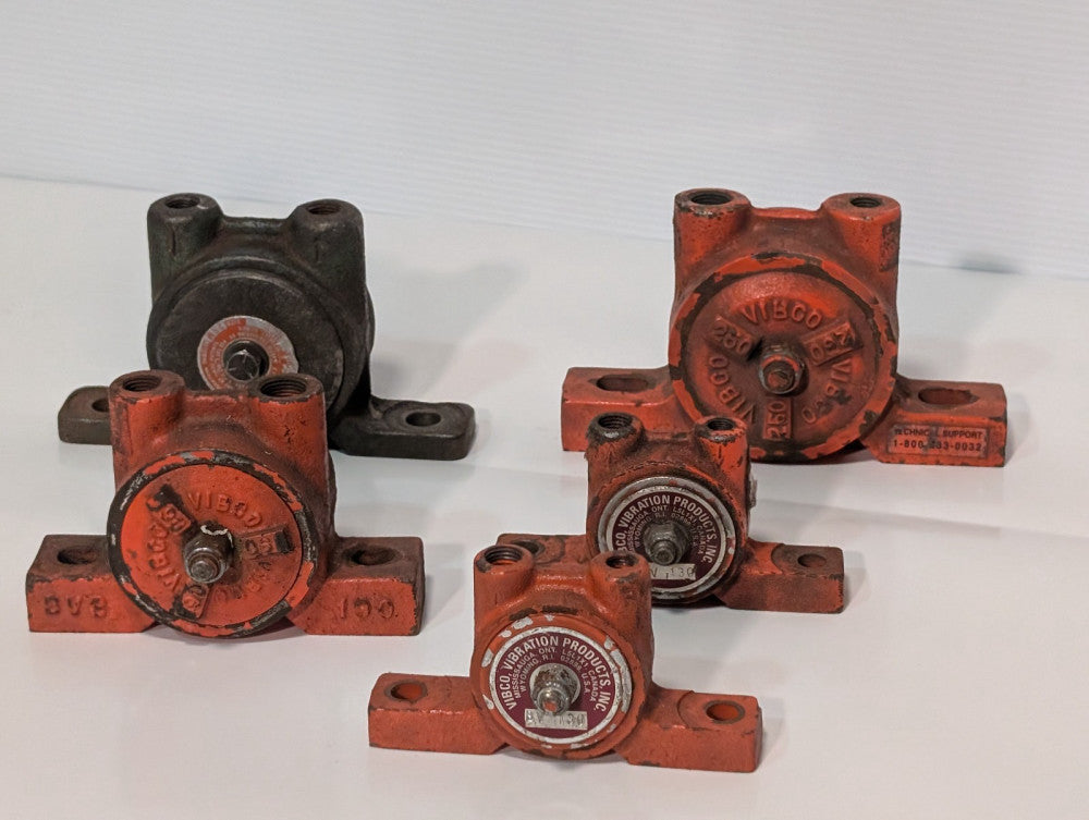 Lot of 5: Assorted Vibco, Martin Engineering Pneumatic Industrial Ball Vibrators