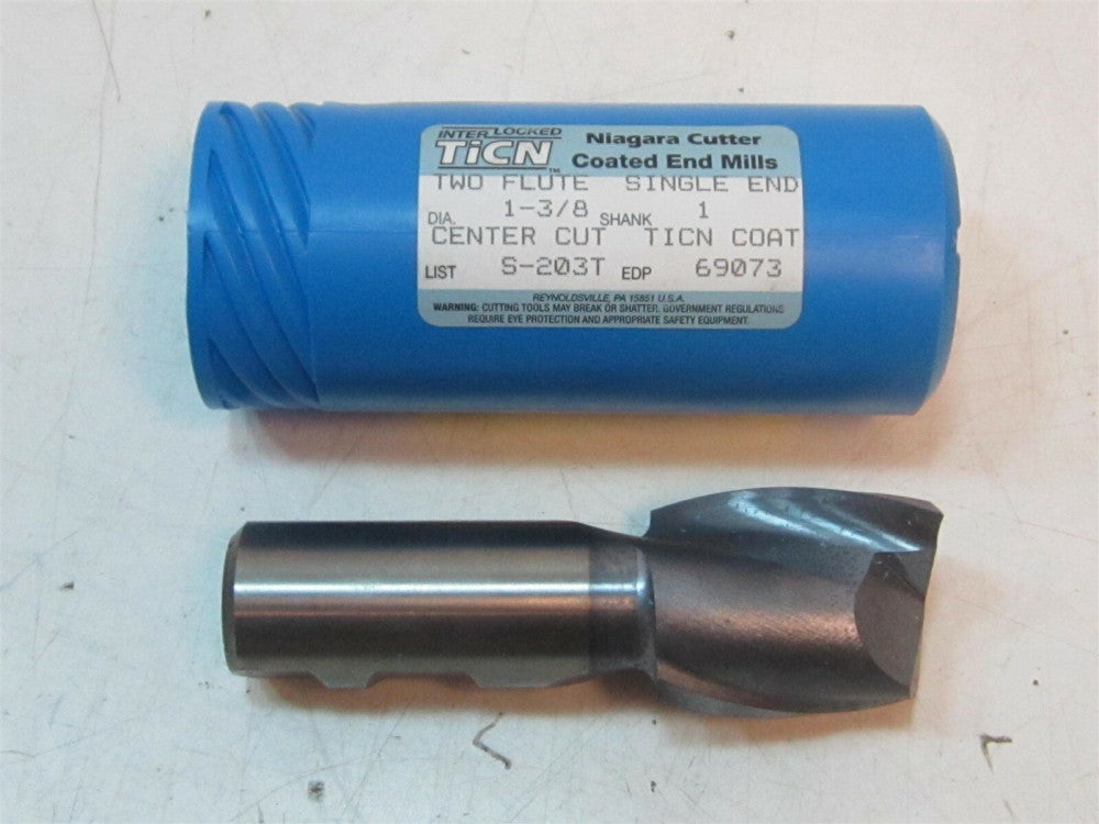 Niagara HSS TiCN 1-3/8 X 1-5/8 x 4-1/8 X 1 Square Center Cutting End Mill New