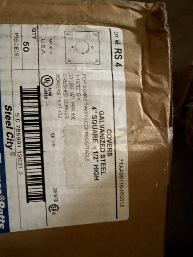BRAND NEW Thomas And Betts RS-4 30 RS430 Galvanized Steel Cover (Pack of 50 )