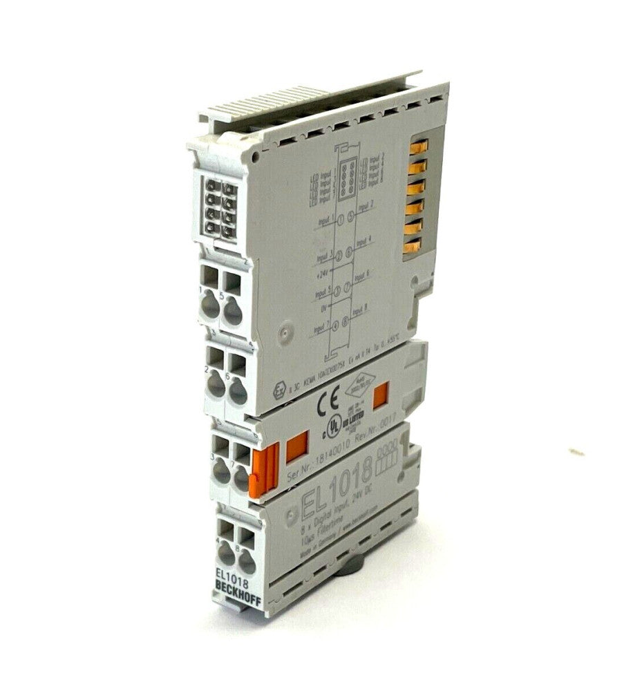 Beckhoff EL1018 EtherCAT 8-Channel Digital Input Terminal 24 VDC 10µs