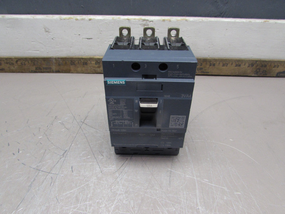 SIEMENS 3VA4112-6ED34-0AA0 ,CIRCUIT BREAKER, 3P/125A /480V/65kA MAKE OFFER!