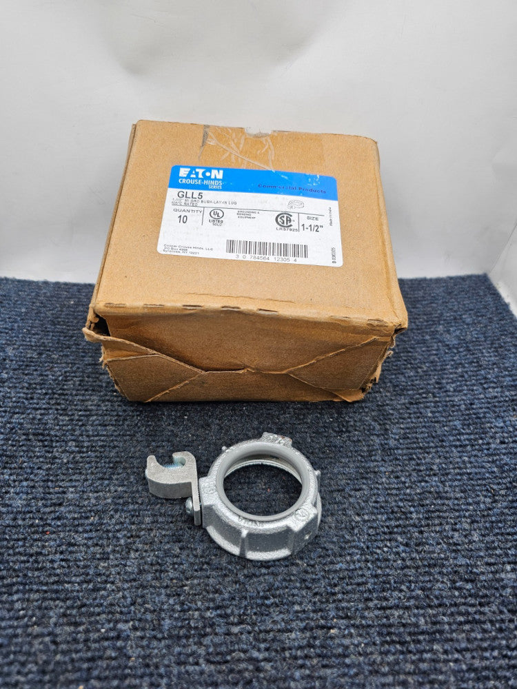 (QTY 10) Eaton Crouse-hinds GLL5 1- 1/2" Ground Bushing Insulated Lay-in Lug FS