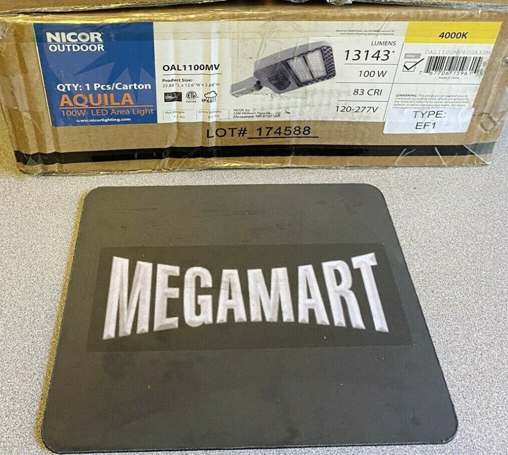 NICOR/ AQUILA OAL1100MV 13143 LUMEN 120-277 V ,100W ,83 CRI , TY EF1 , 4000K