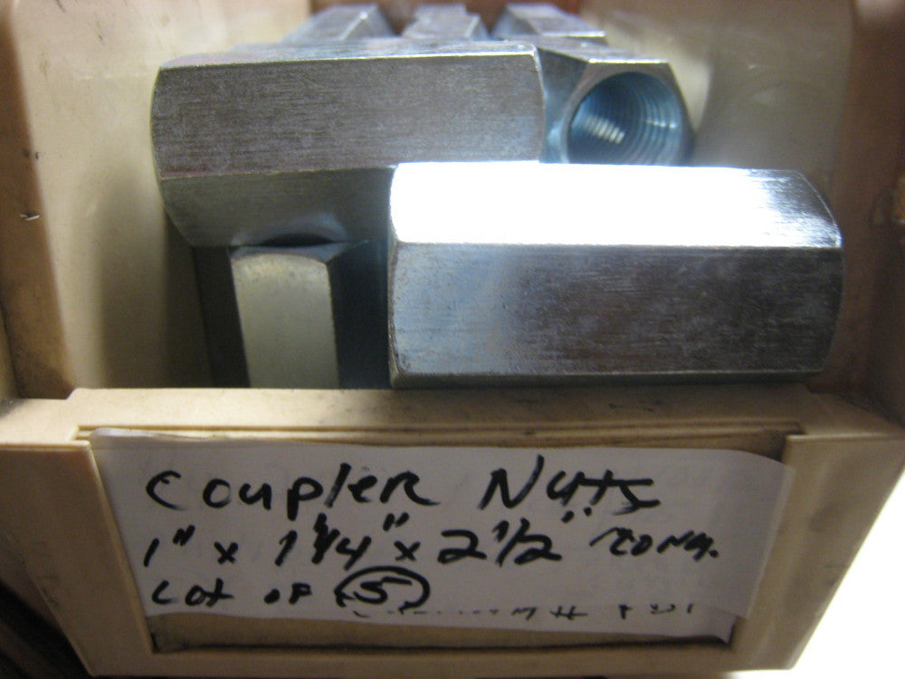 CASE 75 pcs 1"x 1-1/4 2-1/2" lg THREADED ROD COUPLER STANDOFF 1" -8 COUPLING