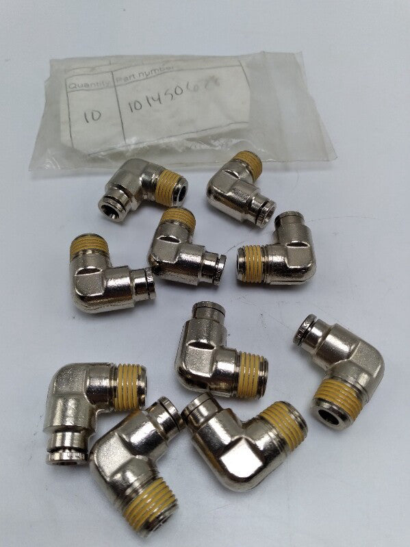 NEW 101450628 90 Degree Male Elbow Fitting 6mm Lot of 10