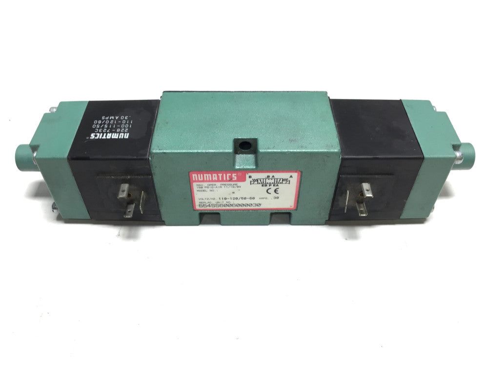 Numatics 554SS6006000030 Solenoid Valve 110-120V 50-60Hz 30Amps 150PSIG Air M...