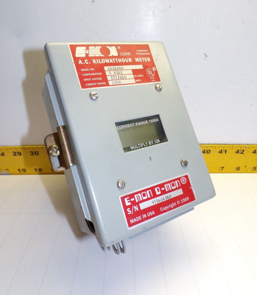 E-MON D-MON A.C. KILOWATTHOUR METER 4 WIRE 277/480 VAC 1600 AMPS 4801600