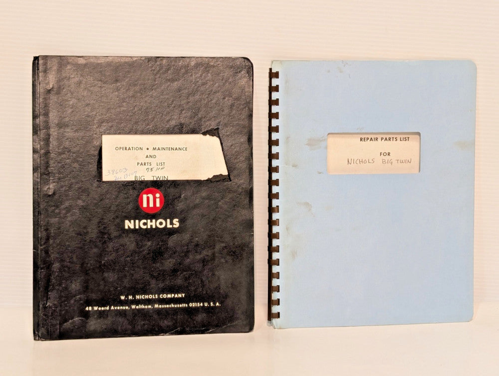 Nichols Big Twin Machine Operation & Maintenance Manual and Repair Parts Catalog