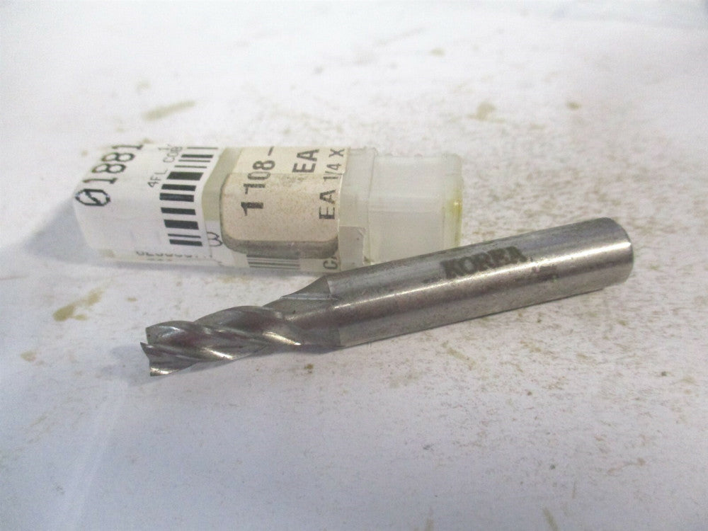 (723-3204) 1/4" x 5/8" x 3/8" x 2-7/16" OAL Cobalt 4 Flute Square End Mill