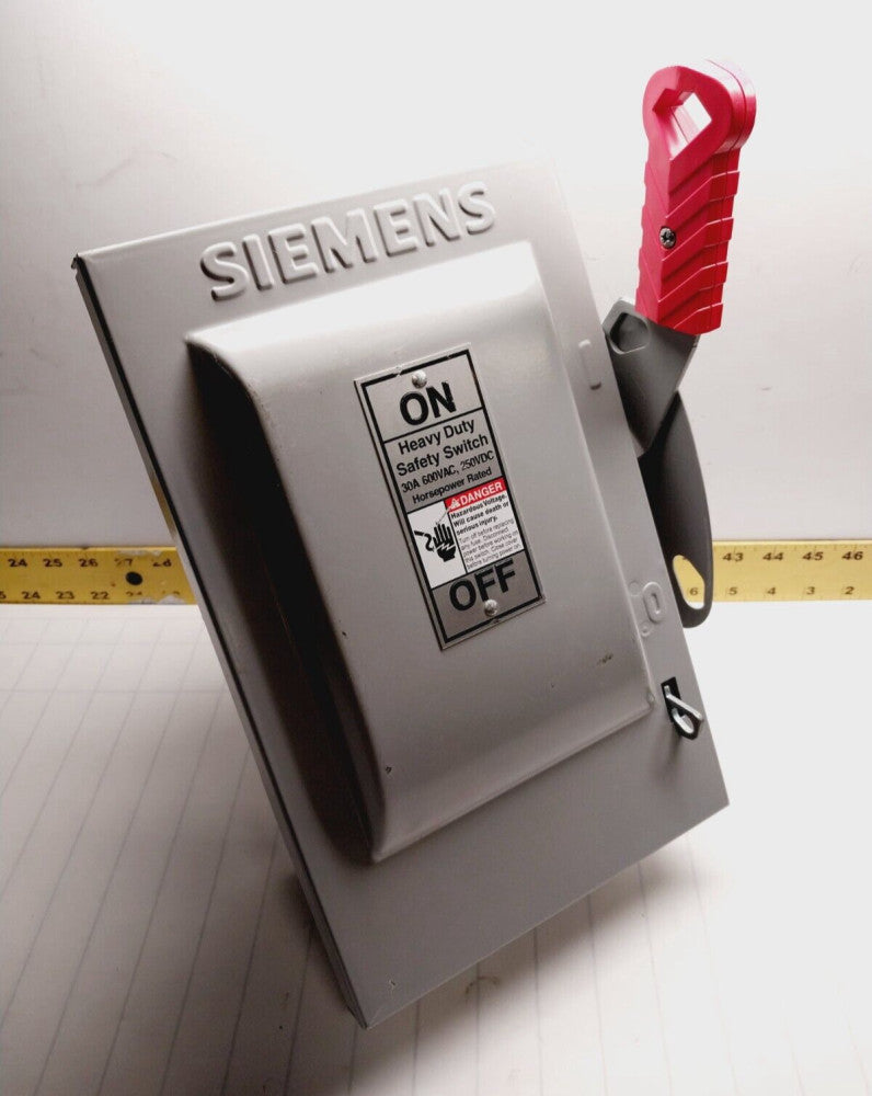NEW SIEMENS 30 AMP NON-FUSED SAFETY SWITCH 600 VAC 3 PHASE 3 POLE HNF361