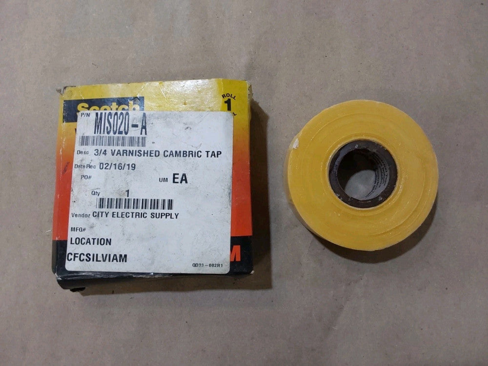 Scotch Varnished Cambric Tape 2510, 3/4 in x 60 ft
