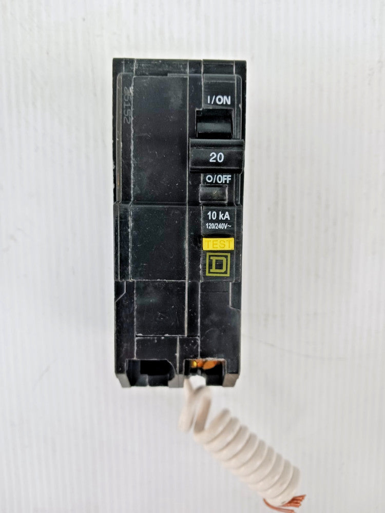 New Square D 20 Amp Bolt-On GFCI Circuit Breaker 2 Pole 120/240 VAC QOB220GFI