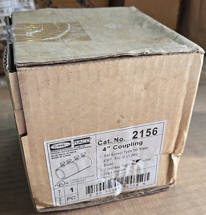 HUBBELL RACO 2156 CONDUIT 4'' COUPLING NEW IN BOX