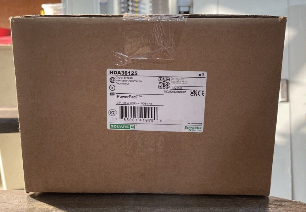 1) New! Square D PowerPact HDA36125 125A, 600VAC, 3-Pole Circuit Breaker