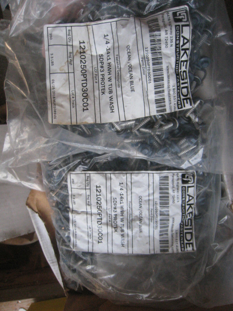 Lakeside Const. REGAL BLU Drilling 1/4 x 14 x 1" Hex Washer Head Screws 500 ct