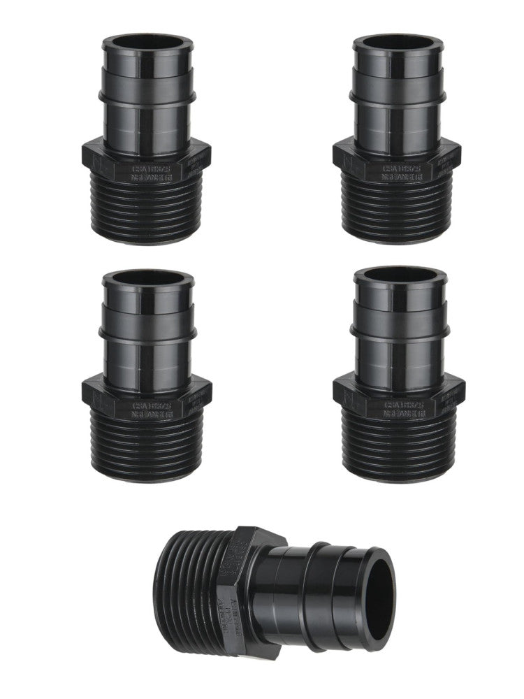 (pack Of 5) Efield Pex-a Poly Ppsu Expansion Fitting 1 X1 Male Npt Adapter, Astm