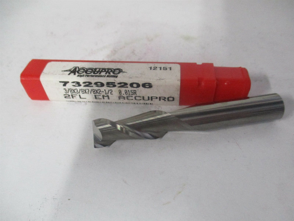 (12181407) 3/8" x 7/8" x 3/8" x 2-1/2" OAL 2Fl Carbide Corner Radius End Mill