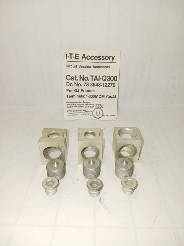 LOT OF 6 SIEMENS I-T-E ACCESSORY TERMINAL LUG TAI-Q300