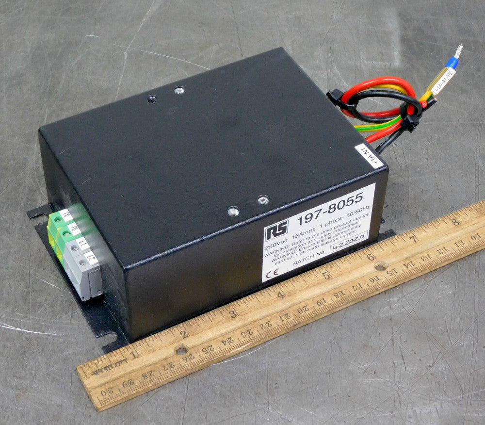 RS Components 197-8055 Low Profile EMI Filter 250V AC 18A 1PH 50/60Hz