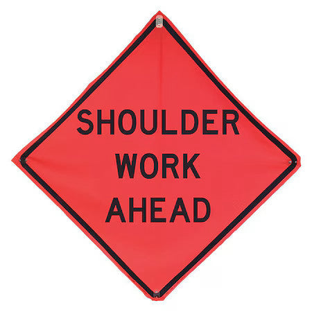 Eastern Metal Signs And Safety 41G431 Shoulder Work Traffic Sign, 48 In Height,