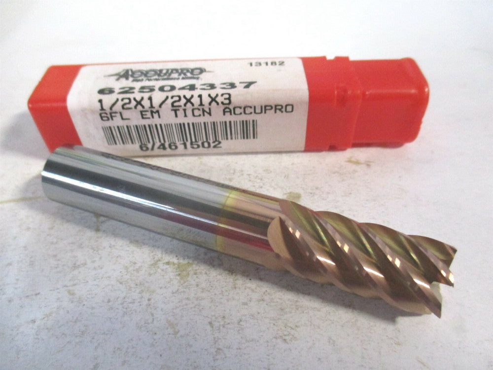 (12183864) 1/2" x 1" x 1/2" x 3" OAL Solid Carbide 6 Flute Square End Mill