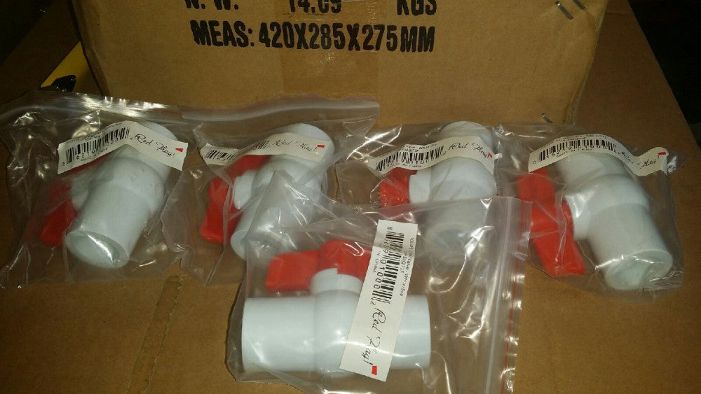 RED FLAG PVC COMPACT BALL VALVE 1/2" NEW , Lot of 5 for Irrigation System