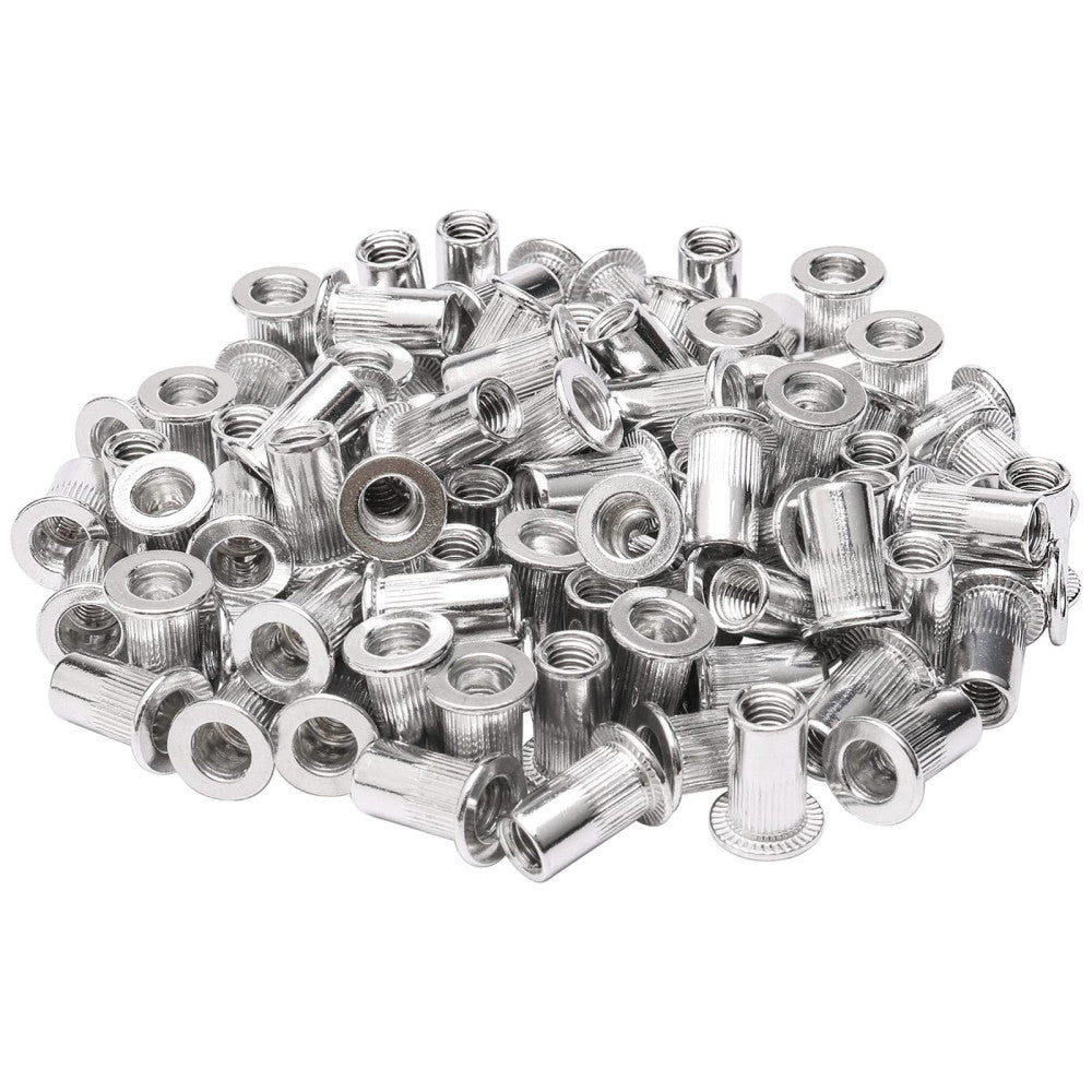 100 Pcs M5 5 mm Flat Head Aluminum Rivet Nut Blind Insert Nut