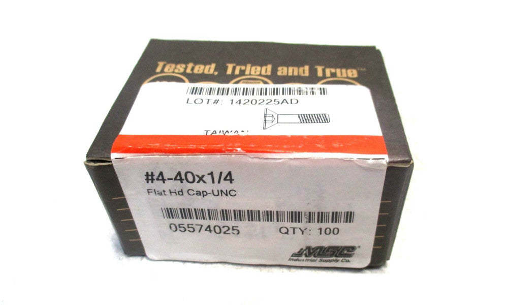 Brighton (011357) #4-40 UN C1/4" OAL 1/16" Hex 82° Flat Cap Screw - Lot of 100