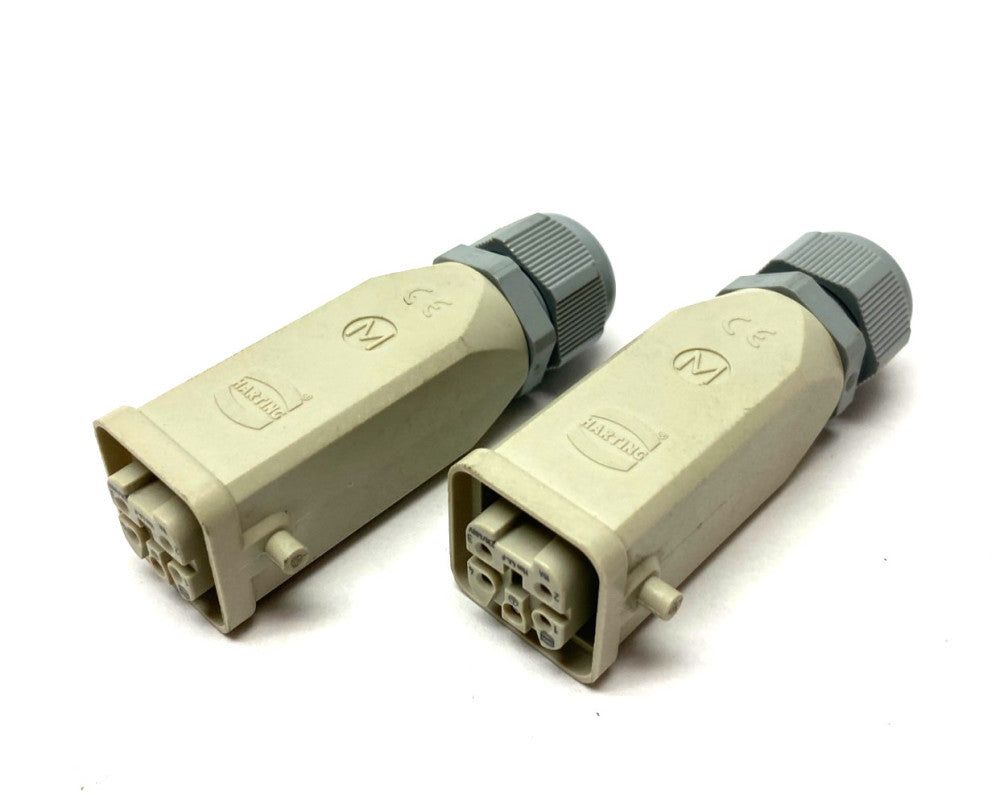 Harting 09200042711 Han A 04 Pos Insert w/ 19200030423 Han 3A Hood LOT OF 2