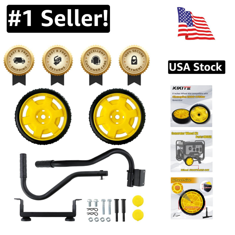 Generator Wheel Kit for Champion 2800-4750w - Folding Handle & Never-Flat Tires