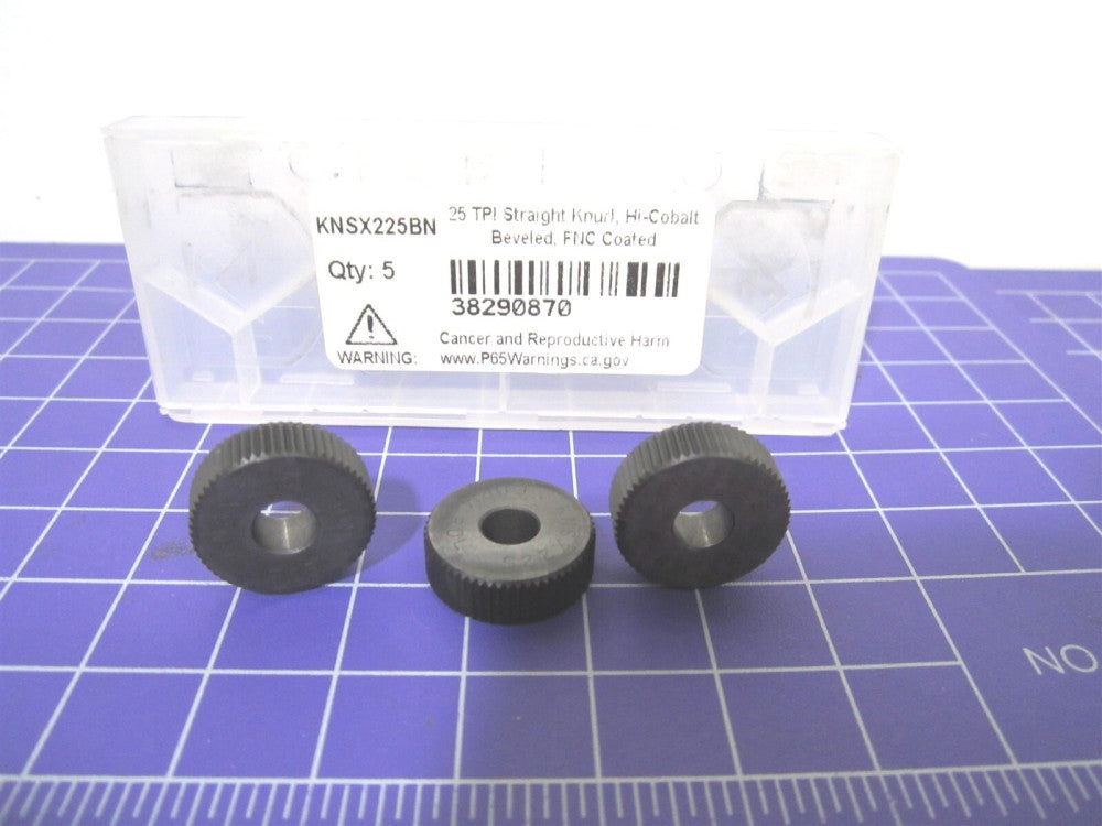 USA Made KNSX225BN 25TPI Beveled Face Knurl Wheel 3/4 Dia 90° Angle Cobalt 3 Pcs