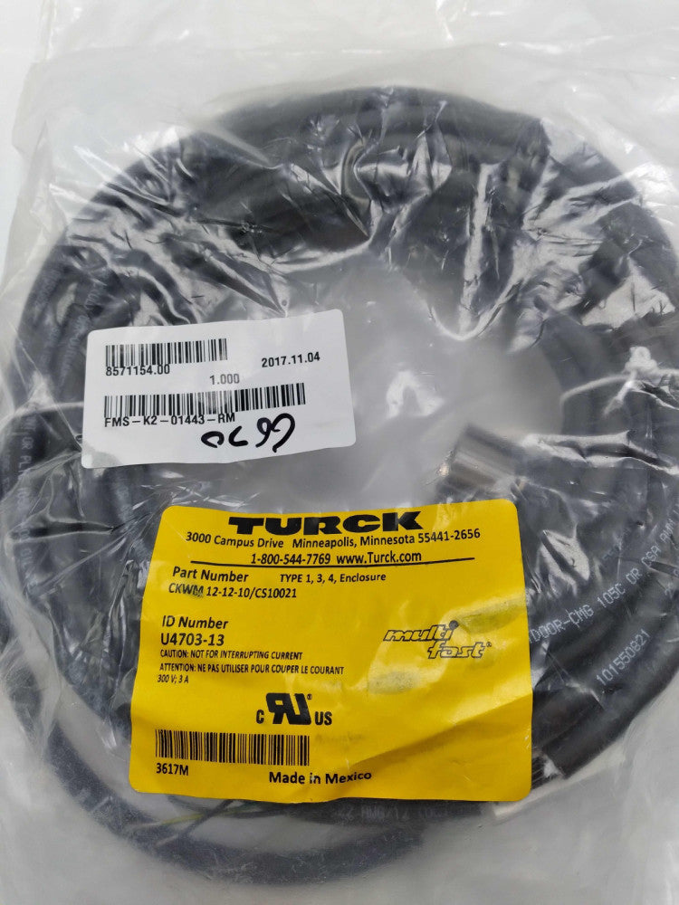 Turck CKWM 12-12-10/CS10021 CABLE CORDSET M23