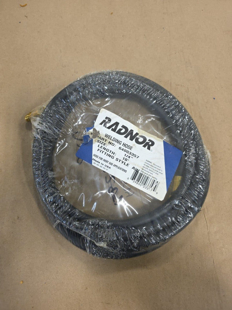 64003357 RADNOR WELDING HOSE 1/4" X 10' Black EPDM Rubber Hose 1/4" M x M NPT