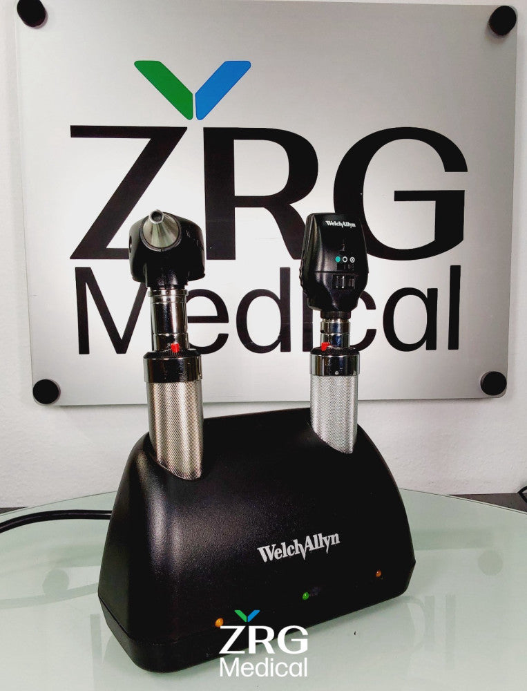 Welch Allyn 7114x Universal Charger w/ 25020A Otoscope & 11720 Ophthalmoscope