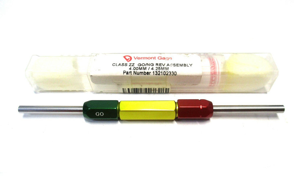 Vermont Gage 4.00mm - 4.25mm Class ZZ Go/No-Go Double End Rev Plug Gage Handle