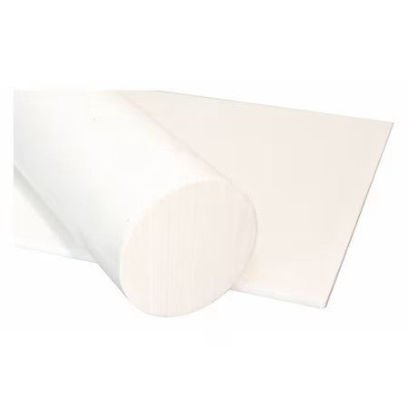Zoro Select 1Uvl4 White Pet-P Rod Stock 6 Ft. L, 1" Dia.
