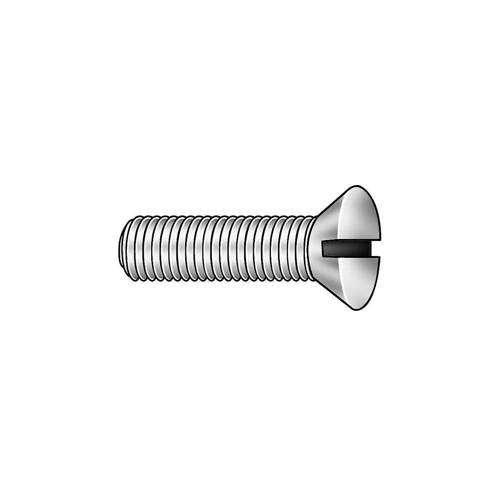 6HE73 M3-0.50mm Machine Screw Flat Slotted A2 Stainless Steel Plain 5mm L 100PK