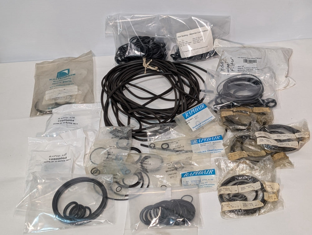 Lot of Assorted O-rings, Snap Rings, Kits, Rapidair 60118113, 10900004, More