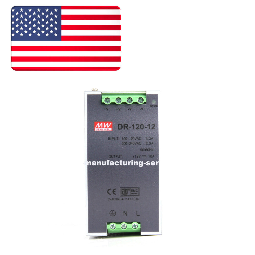 NEW MEANWELL DR-120-12 AC/DC Power Supply 12V 10A 120W - US Stock