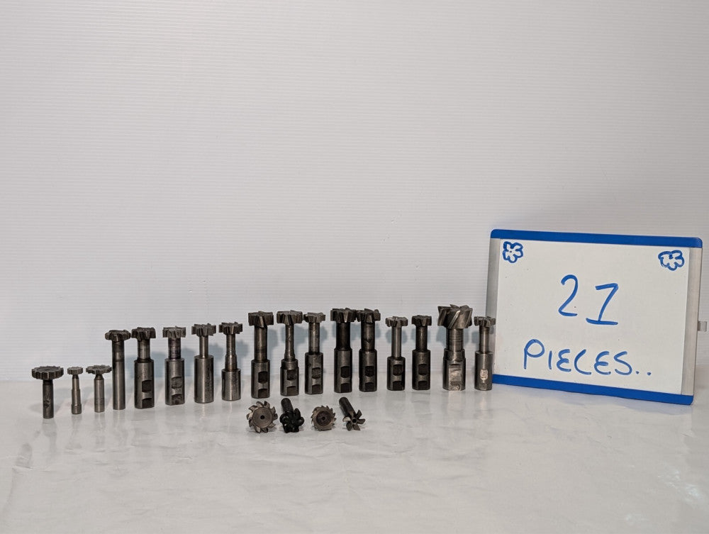 (21) Weldon T-Slot Cutters, Assorted, Includes 3/4 6-7, 5/7 5/8, See photos